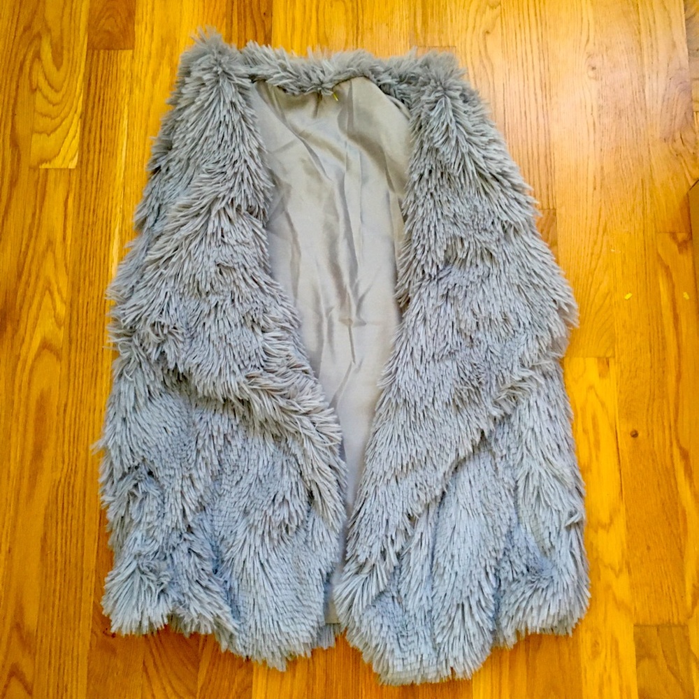 Faux fur fuzzy vest